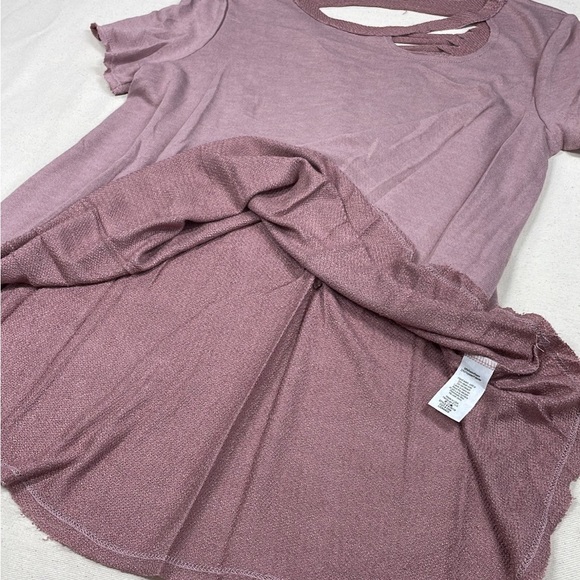 NU Label NWOT super soft Tshirt distressed  braided back detail SzL - Picture 10 of 12